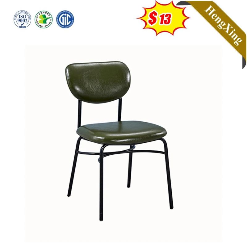 Italy Green Leather Metal Leg Dining Chairs Hotel Furniture