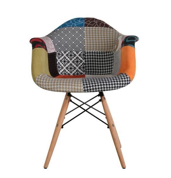 Cheap Price Modern Comfortable Dining Room Furniture Patchwork Fabric Dining Chair Durable Colorful Cloth Dining Chair