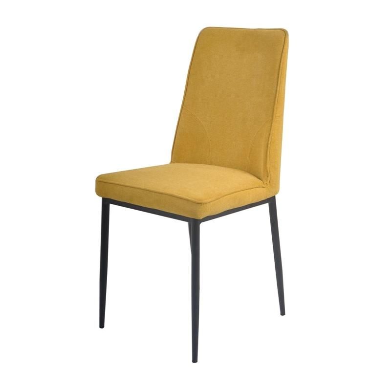 High Quality Restaurant Dining Furniture Modern Fabric Dining Chair with Metal Legs