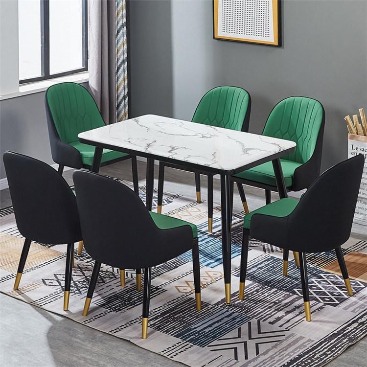 Luxury Hotel Coffee Shop Kitchen Dining Room Banquet Metal Legs PU Leather Modern Leisure Dining Chair