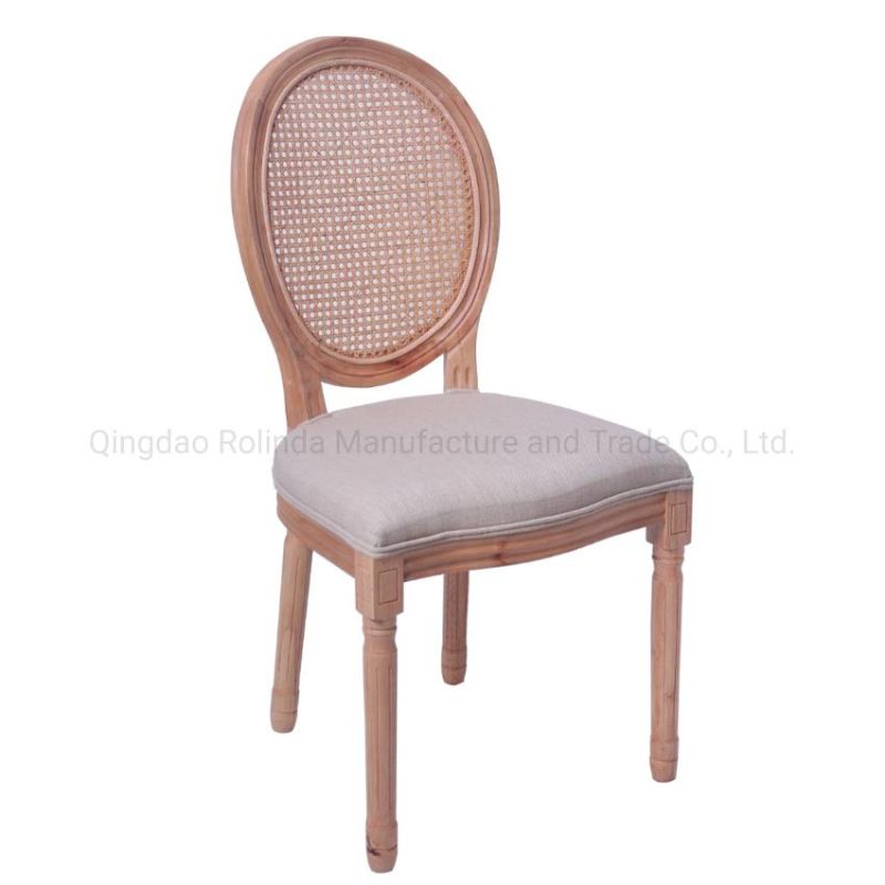 Wholesale Cheap Luxury French Round Back Stacking Fabric Back Louis Chair