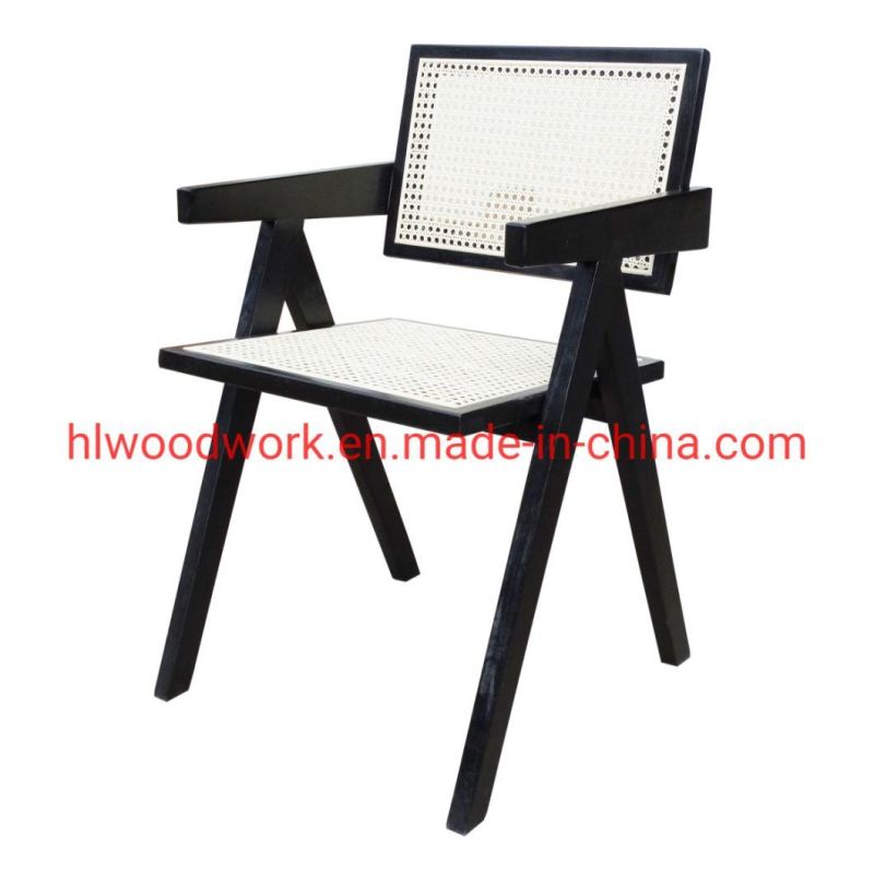 Black Color Ash Wood Rattan Chair, Natural Rattan, Dining Chair Resteraunt Chair Coffee Shop Chair