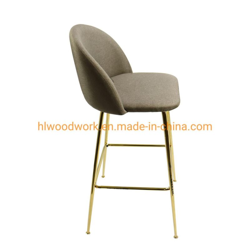 Simple Fashion Modern Design Bar Furniture Mini Home Smart Counter Cafe Restaurant Height Bar Chair Modern Design Comfortable Fabric or PU Bar Chair Bar Stool