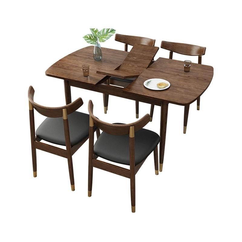 All Solid Wood Nordic Stretch Table Ash Wood Retractable Dining Table Household Simple Log Adjustable Dining Table 0034