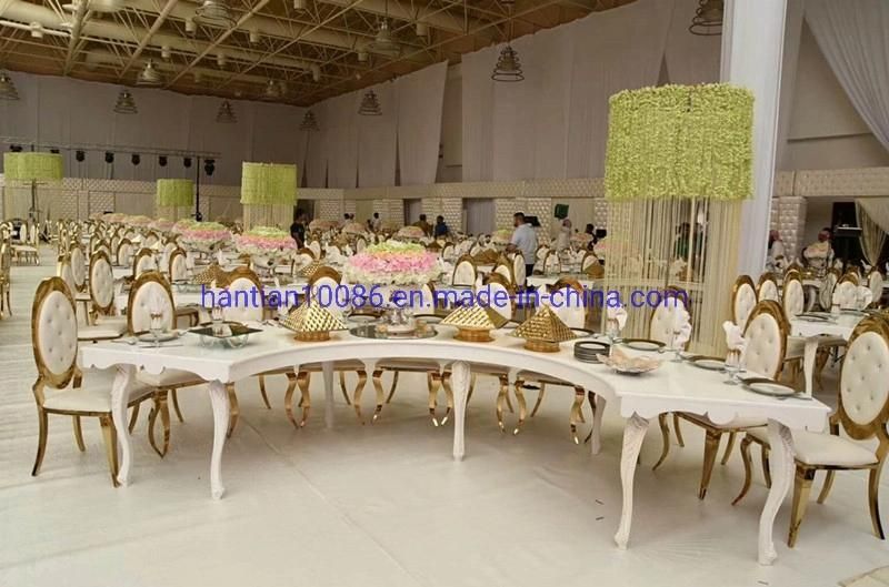 Garden Crystal Clear Back Retro High Quality Steel Frame Banquet Chair for Dining Room