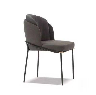 Counter Lounge Living Room with Metal Legs Armrests Backrest Upholstered Seat Fabric Velvet Dining Chair