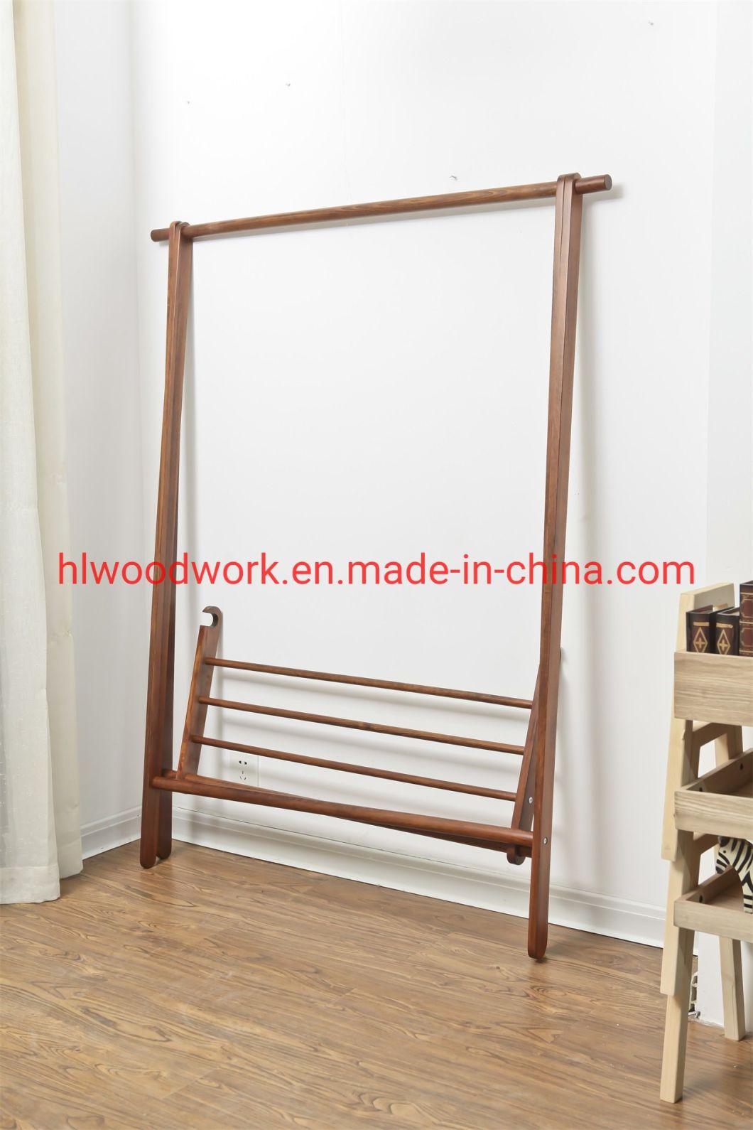 Beech Wood Stand Coat Rack Stand Hanger Foyer Furniture Brown Color Fence Style Living Room Coat Rack Entrance Hall Coat Rack