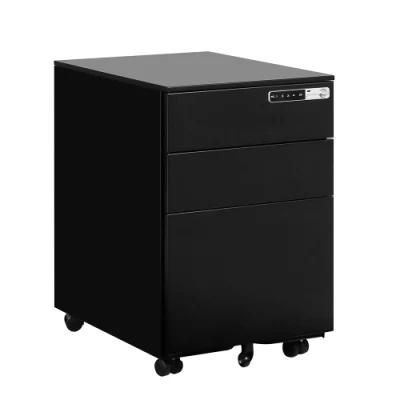 3 Drawer Mobile Pedestal Filing Cabinet with Central Lock Modern Furniture Design Pedestal Drawer