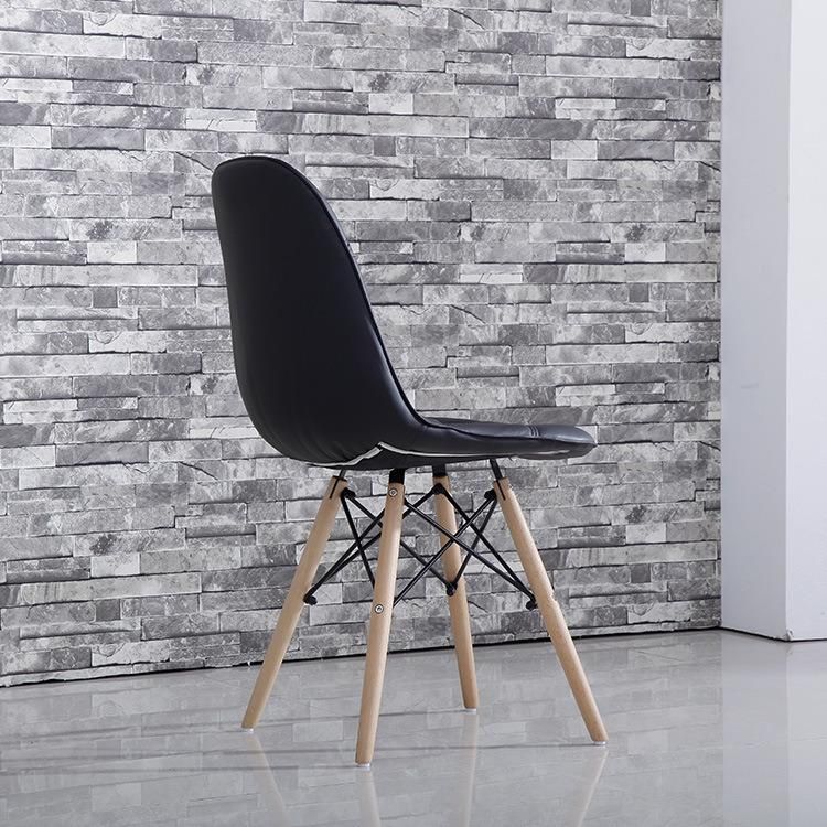 2021 French Design Cheap Home Furniture PU Leather Dining Room Chairs Beech Wood Legs Colorful Nordic Faux Leather Dining Chair