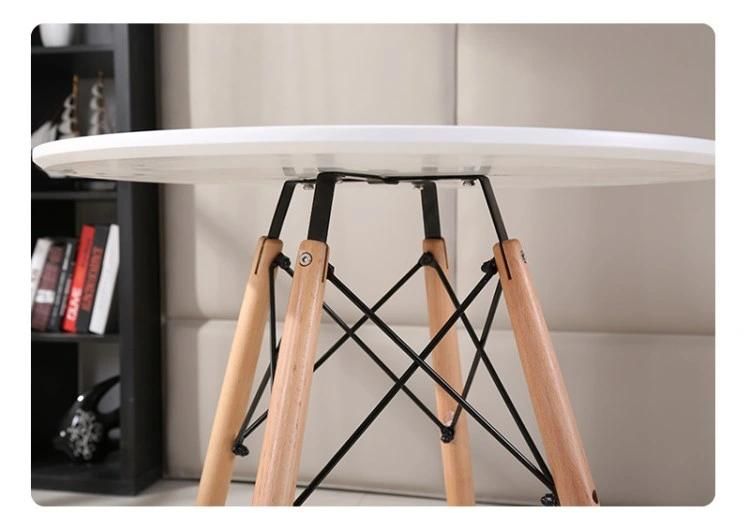 Wholesale Italian Modern Simple Style Dining Room Set Round Wood Dining Table with Chair Light Luxury Household MDF Dining Table