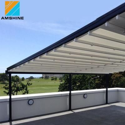 4X4 Moving Roof Awning Retractable Roof Shading Gazebo with Gutter and Downpipe