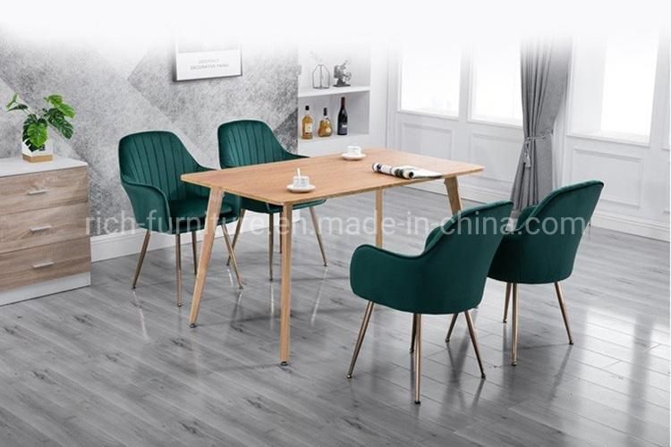 Restaurant Furniture Metal Golden Legs 6 Dinner Chairs for Dining Table Fabric Dining Chair