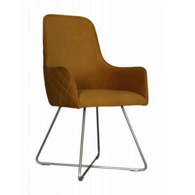 Twolf Modern Iron Frame Designer Fabric Dining Chair for Hotel Cafes and Restaurants Dining Chair