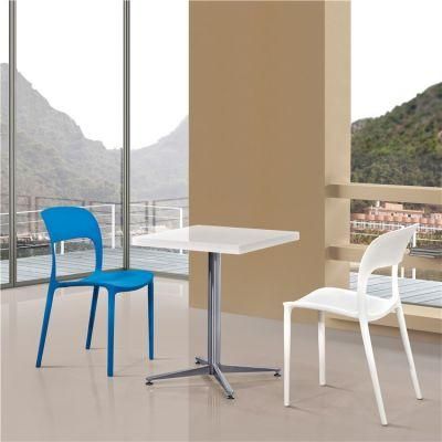 Breakfast Plastic Chair Outdoor Modern Coffee Shop Leisure Chair Hollow Back Rental Restaurant Chair