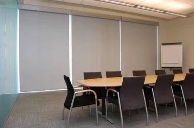 Grey Fiberglass Curtain Fabric Roller Blinds Window Curtain 100% Blackout