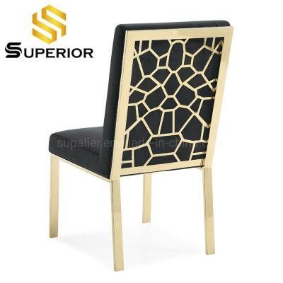 Wholesale American Style Silver Stainless Steel Upholstered Dining Room Chair