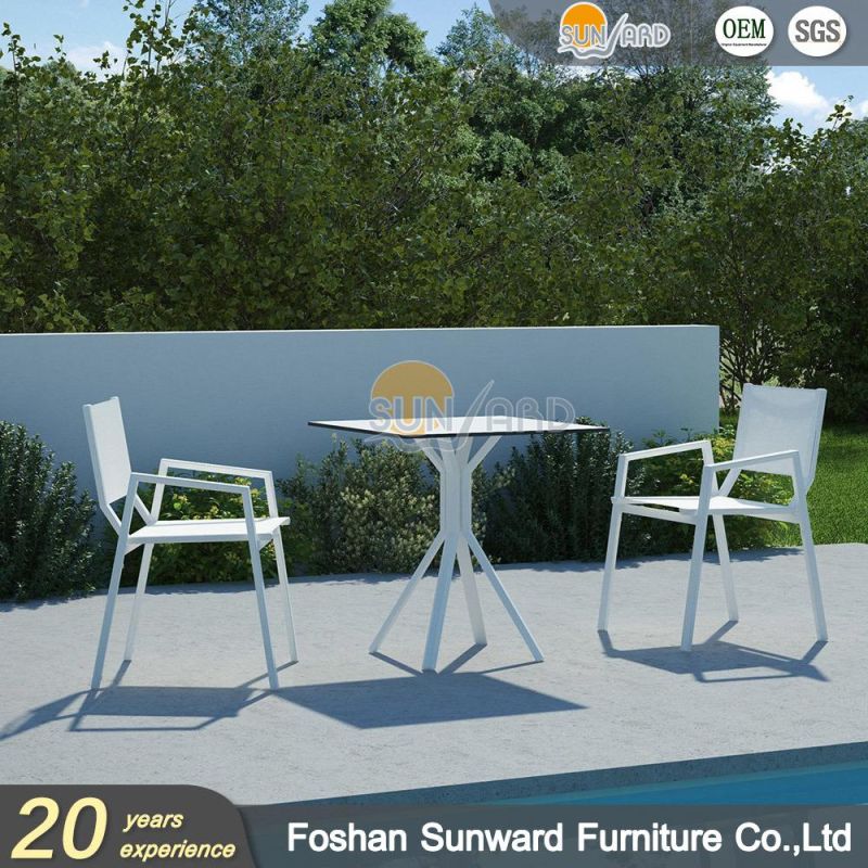 Sunward Customized Garden Hot Sale Resort Hotel Outdoor Leisure Patio Dining Restaurant Aluminum Balcony Chair and Table Furniture