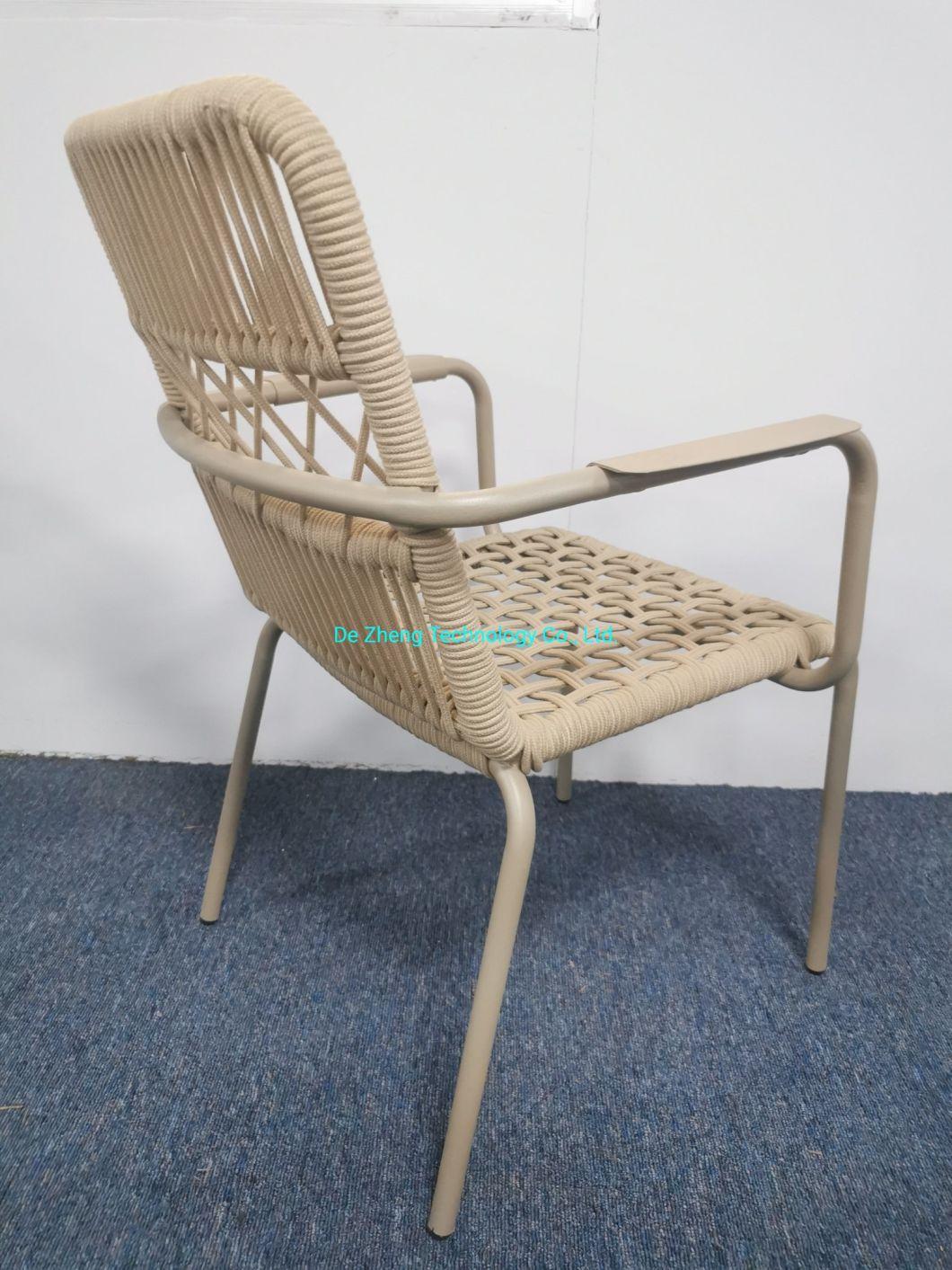 Luxury Metal Restaurant Rope Chairs Set Leisure Garden Furniture Dining Room Furniture Modern Outdoor Chair