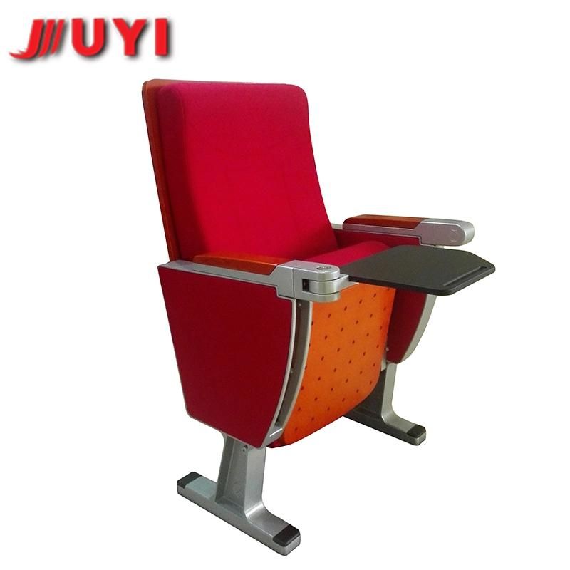 Heavy Duty Wooden Armrest Fire Resistant Fabric Folding VIP Cinema Auditorium Seating Jy-913