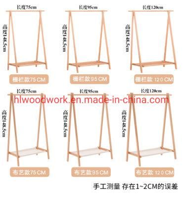 Beech Wood Stand Coat Rack Stand Hanger Foyer Furniture Natural Color Fabric Style Living Room Coat Rack Bedroom Furniture