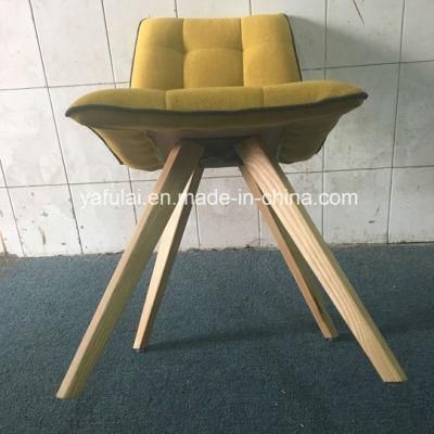 Modern Fabric Dining Chair Wooden Legs Dining Furniture