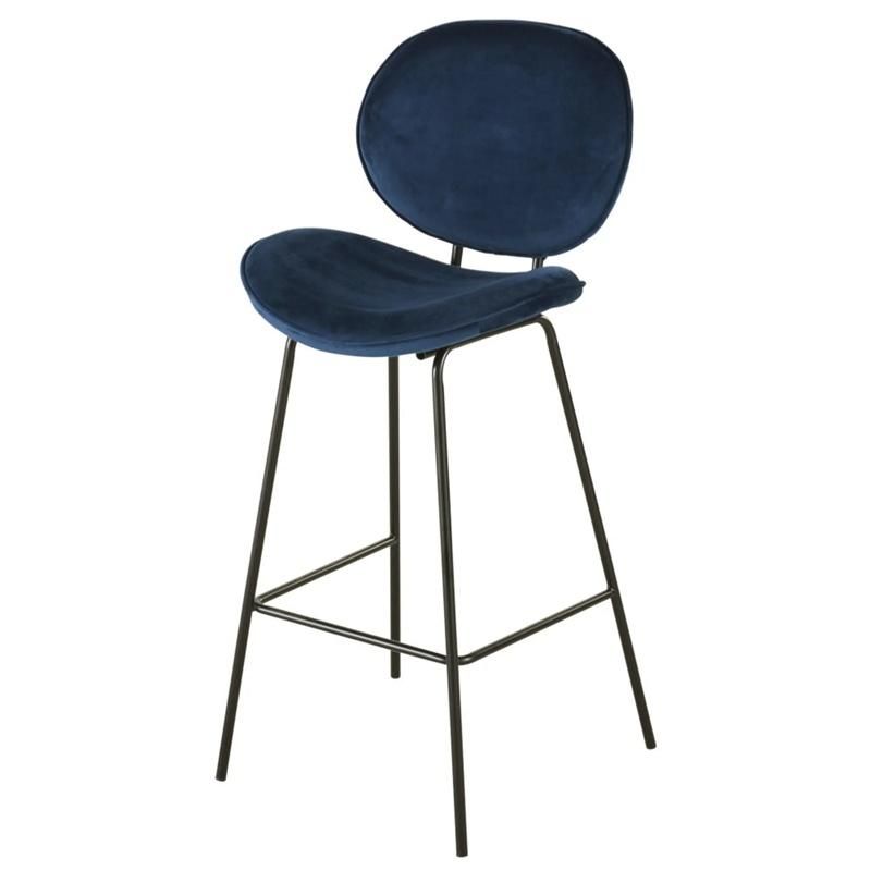 Modern Home Kitchen Counter Grey PU Leather Upholstered Metal Frame Bar Stool Chairs