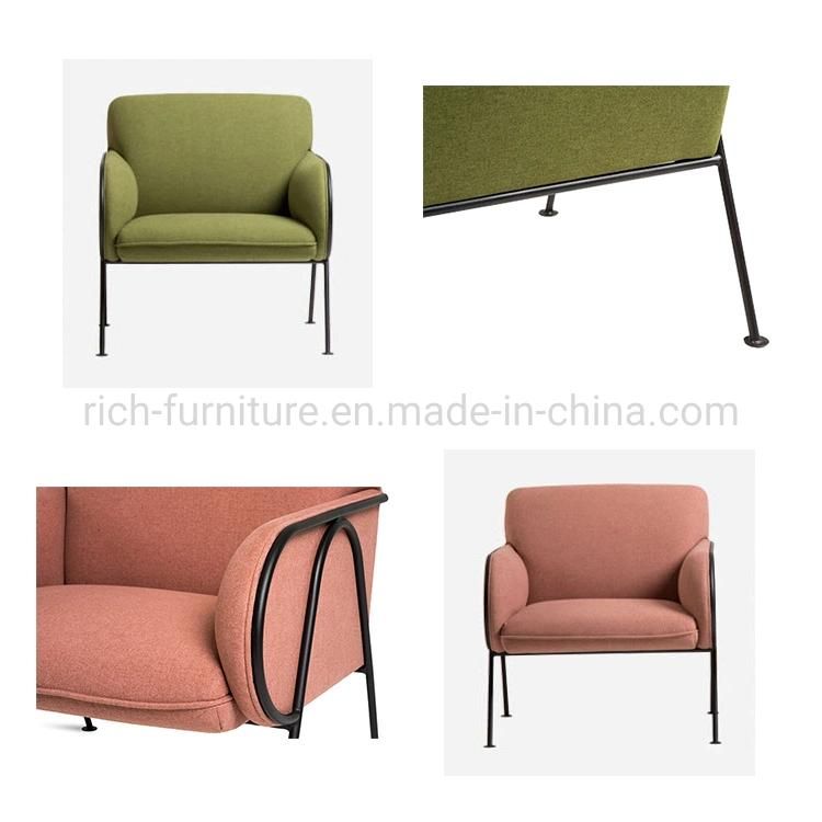 Designer Stylish Fabric Dining Room Furniture Metal Leisure Sofa Chair