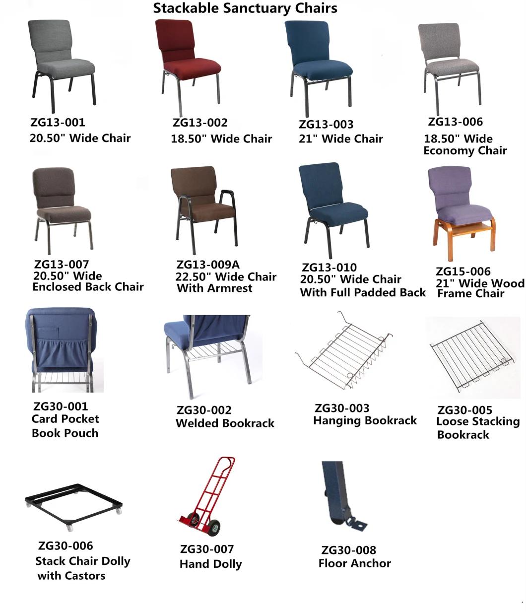 Professional Manufacturer of 18 Inch Wide Mixed Tan Fabric Economy Metal Worship Chair  (ZG13-006)