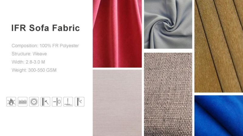 Linen Look 100% Polyester Flame Retardant Classic Type Hometextile Sofa Fabric