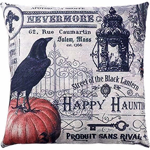 Digital Evil Birds Skull Printing Square Cushion Decoration Cushion on Sofa Linen Fabric