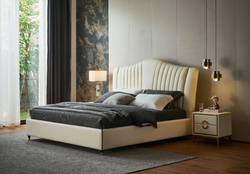 Chinese Furniture Modern Bedroom Bed Leather Bed King Bed a-Wf015