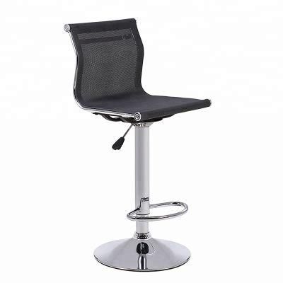 Modern Short Back Swivel Metal Adjustable Leather Bar Stool with Footrest