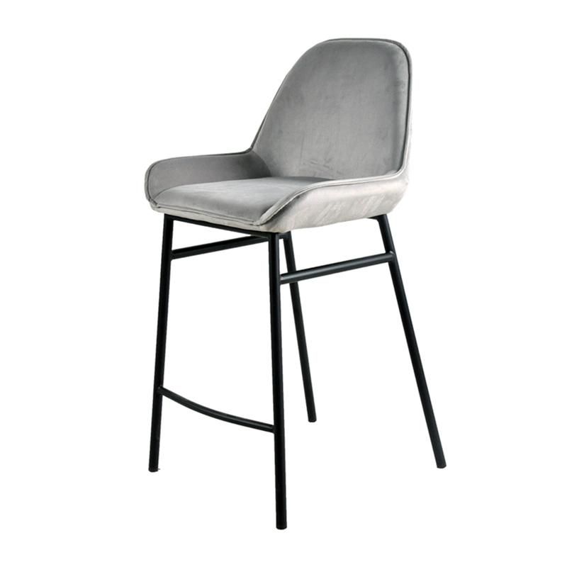 Popular Bar Stool with High Legs Velvet Fabric Bar Stool