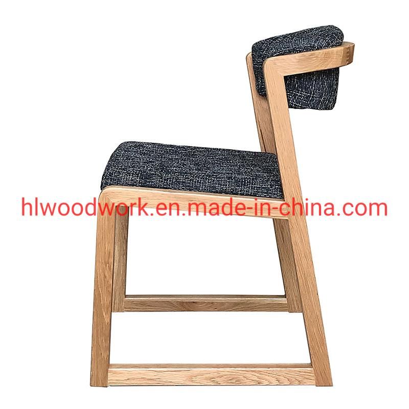 Dining Chair H Style Oak Wood Frame Grey Fabric Cushion Home furniture Modern Furniture