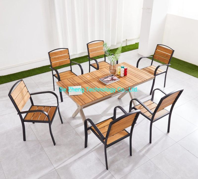 Garden Outdoor PS Wood Aluminum Restaurant Bistro Bar Chair Set