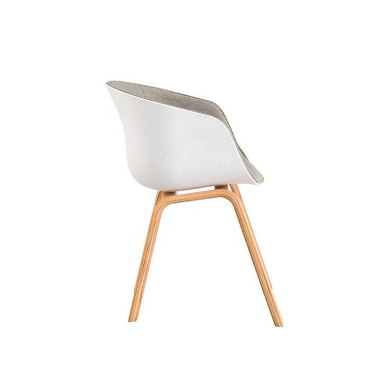 Famous Plastic Half Soft Upholstery Seat Modern PP Wood Dining Chair