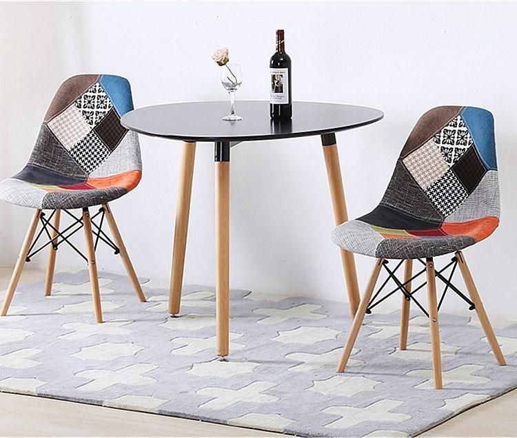 Nordic Style Plastic Dining Room Coffee Shop Chairs with Soft Fabric Cover