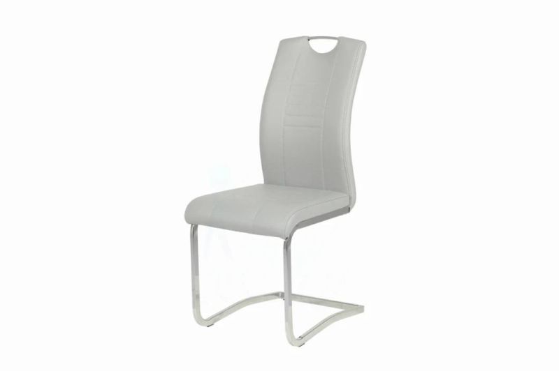 Modern Simple Design Chrome Metal Fabric Dining Chair