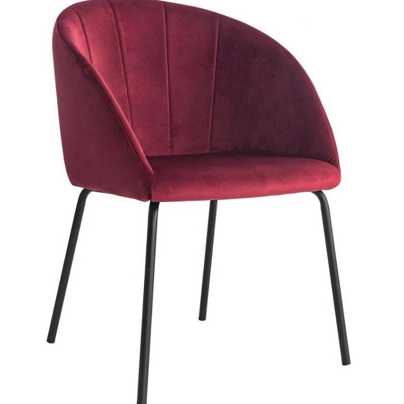 OEM ODM Velvet High Quality Metal Leg Fabric Hotel Dining Chair