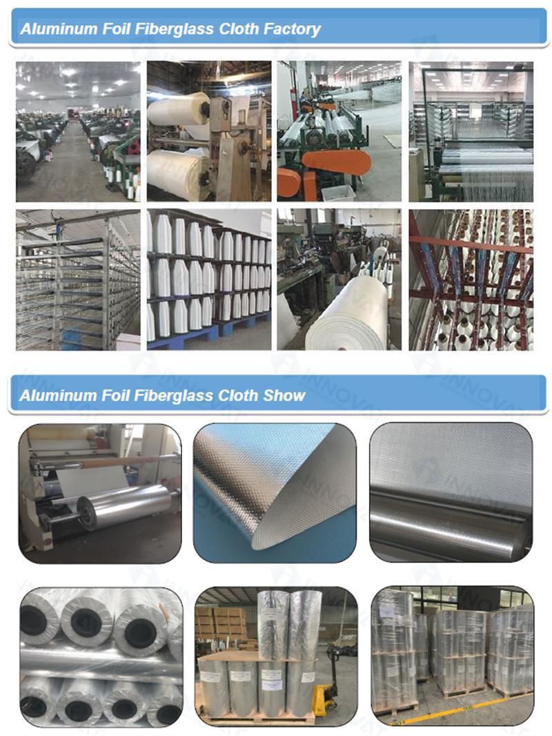 Heat Insulation Aluminum Foil Fiberglass Cloth for Fire Blanket Materials/Fireproofing Aluminum Aluminium Foil Coated Fiberglass Fabric Cloth Rolls