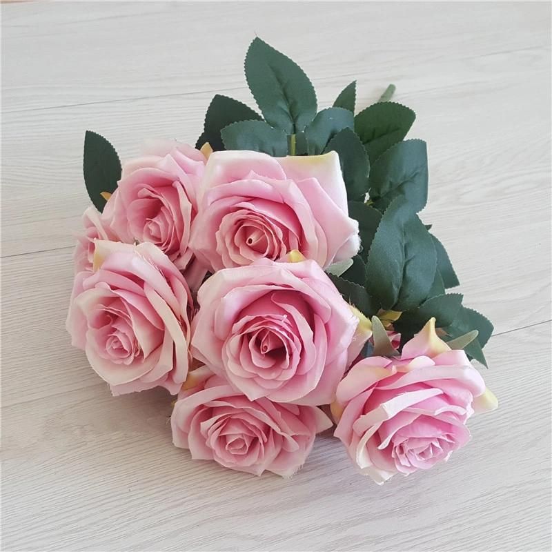 Silk Fabric Flower Bouquet Artificial Rose Flower