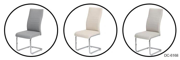 Modern Simple Design Chrome Metal Fabric Dining Chair