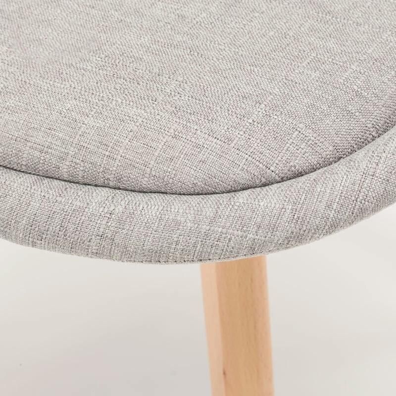 Grey Wholesale Wood Leg Cheap Home Furniture Leisure Cafe Restaurant Nordic Fabric Modern Covered by Fabric Dining Chair