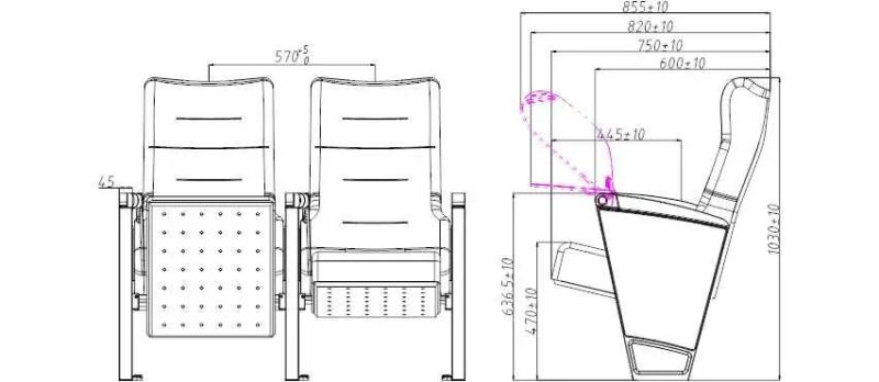 Hongji Theater Conference Hall Church Chaises Pour Auditorium Retractable Seating