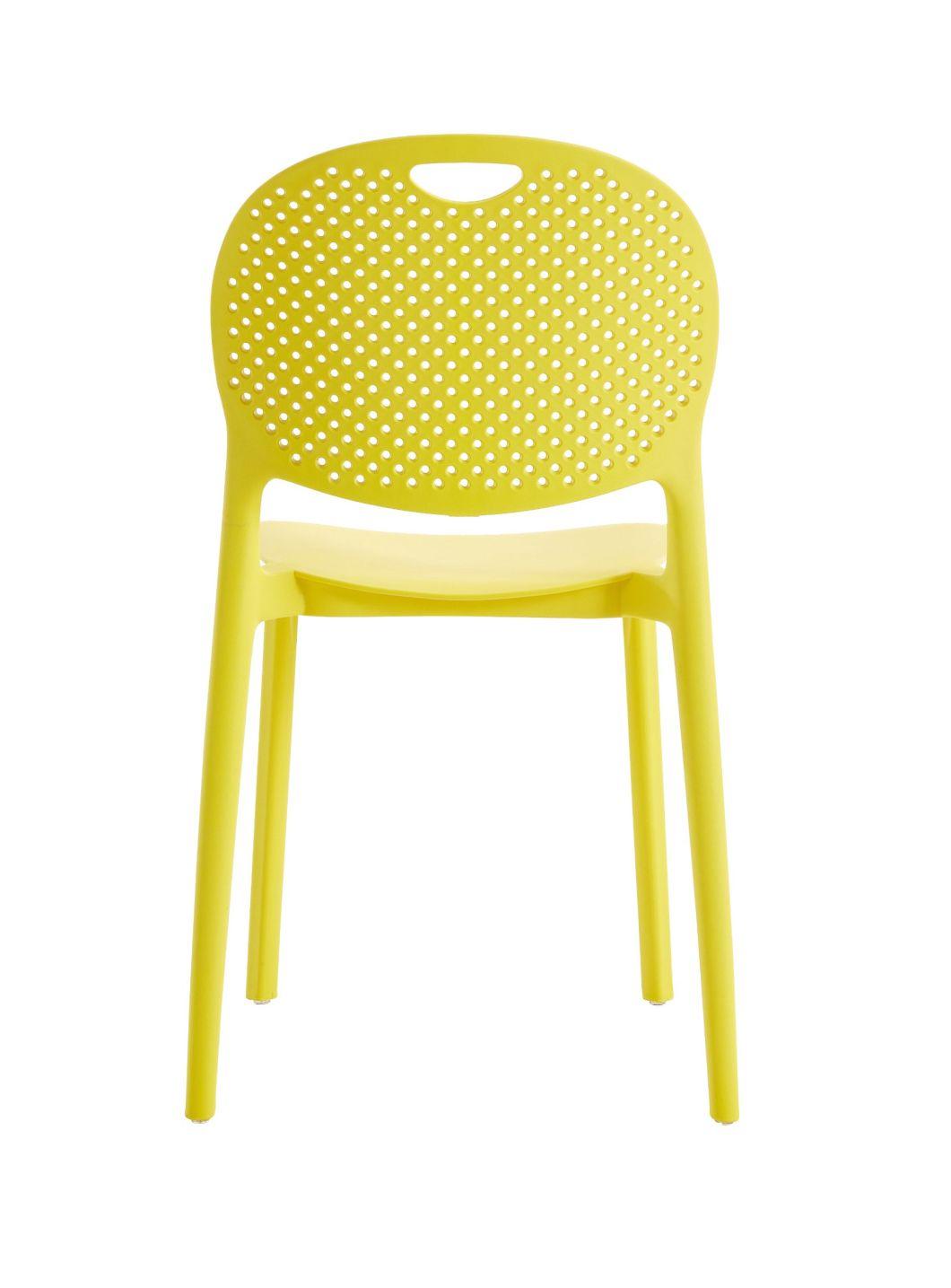 High Quality China Back Breathable Colorful Dining Stackable Plastic Chairs