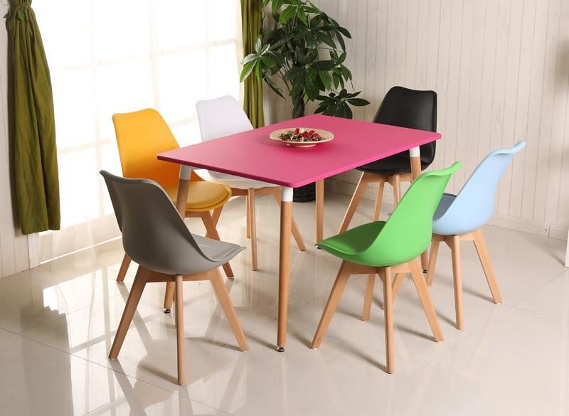 Home Furniture Italian Living Room Side Chair Sillas De Comedor Modern Plastic Restaurant Dining Chair with PU Cushion