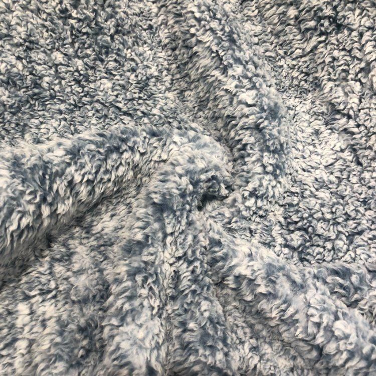 100% Polyester Super Soft Blue Melange Sherpa Sofa Bedding Blanket