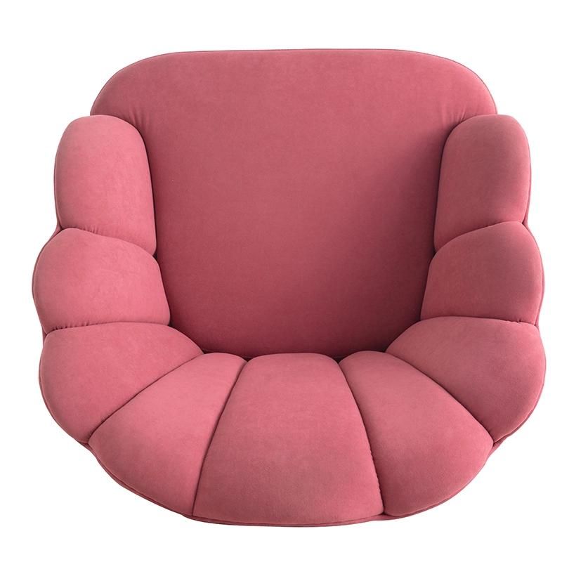 Hot Selling Home Furniture Nordic Simple Style Luxury Single Chair Pink Nordic Velvet Armchair Dining Chair