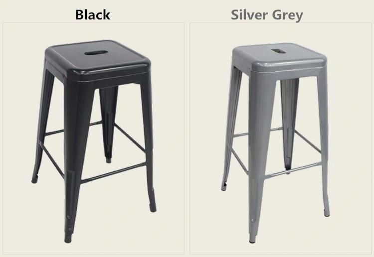 Sillas De Metal Retro Outdoor Party Stacking High Counter Stool Black High Metal Bar Stool