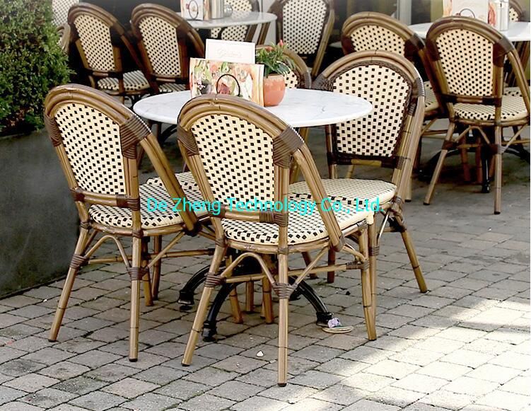 Rattan Garden Furniture Metal Dining Restaurant Wicker Outdoor Chair